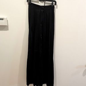 Free People high waisted silky wide leg pants